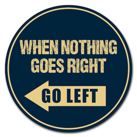 Go Left Circle Corrugated Plastic Sign